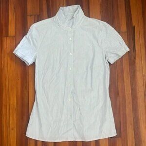 NWT 🌹 J. Crew Blue Pleated Ruffle Collar Blouse Size 0